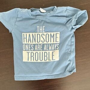 Kids Graphic Tee - Blue "The Handsome Ones Are Always Trouble"